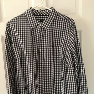 Talbot 16w navy check button down